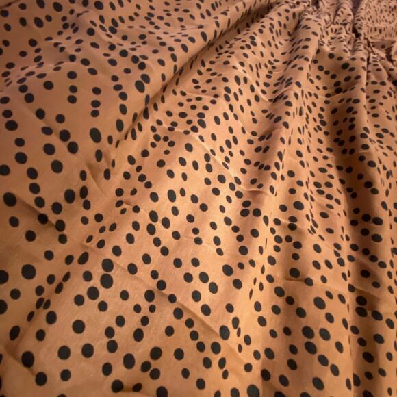 Tulle by Anthropologie Faux Silk Brown Speckled A-Line Midi Dress Size Small - Picture 2 of 9